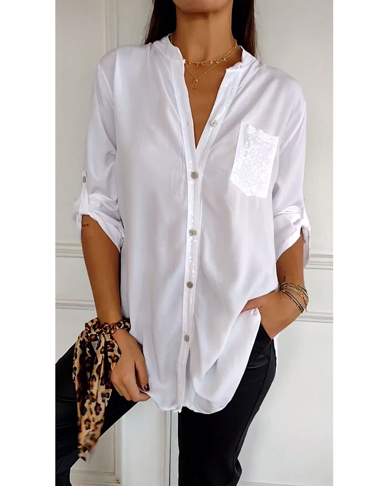 BLANCA | Holgada blusa con lentejuelas