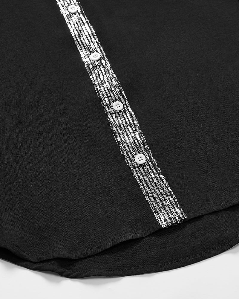 BLANCA | Holgada blusa con lentejuelas