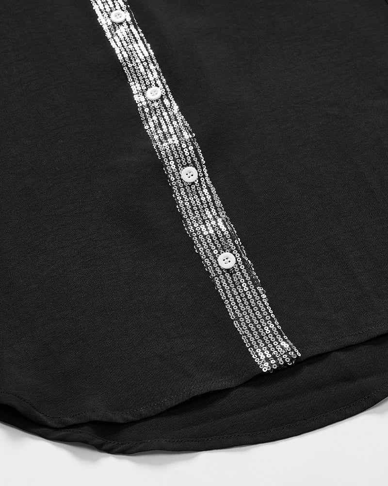 BLANCA | Holgada blusa con lentejuelas