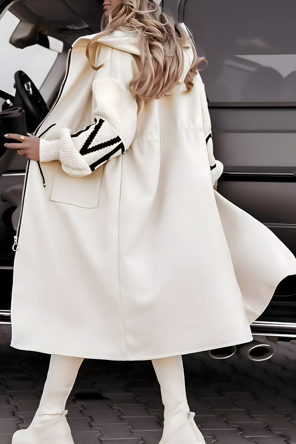 RITA | Chaqueta casual con mangas de punto y capucha