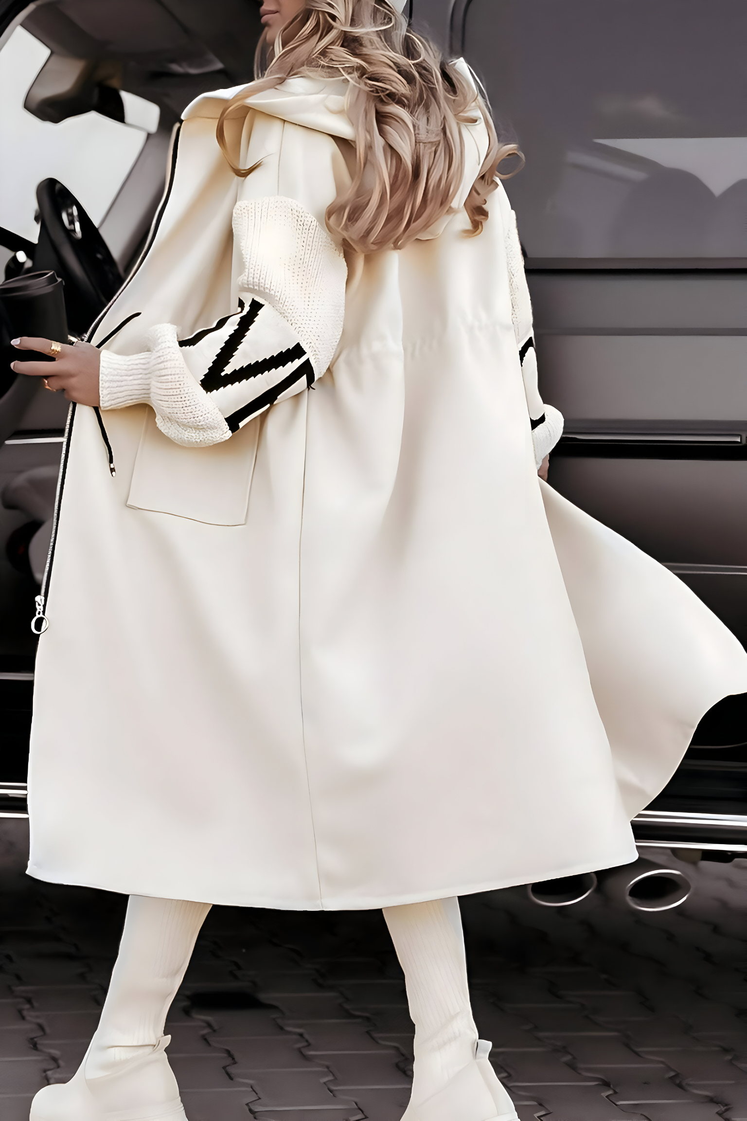 RITA | Chaqueta casual con mangas de punto y capucha