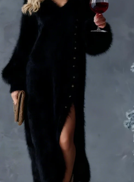 CINDY | Vestido suéter de felpa suave.