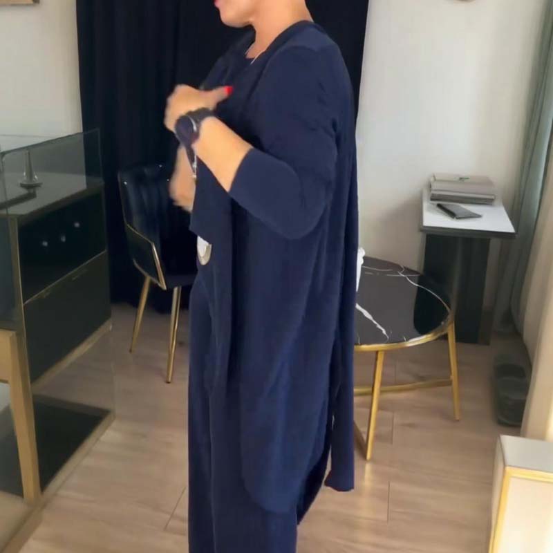 ALICIA | Elegante conjunto de 3 piezas de cárdigan largo, top y pantalón