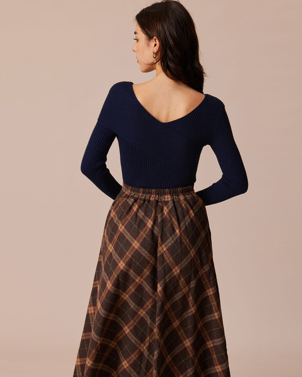 ELSA | Camiseta de punto acanalado con cuello en V