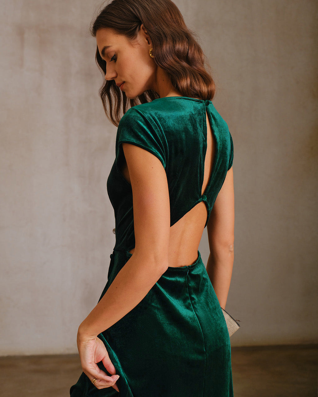 MIDI VERDE | Vestido de terciopelo con corte en A